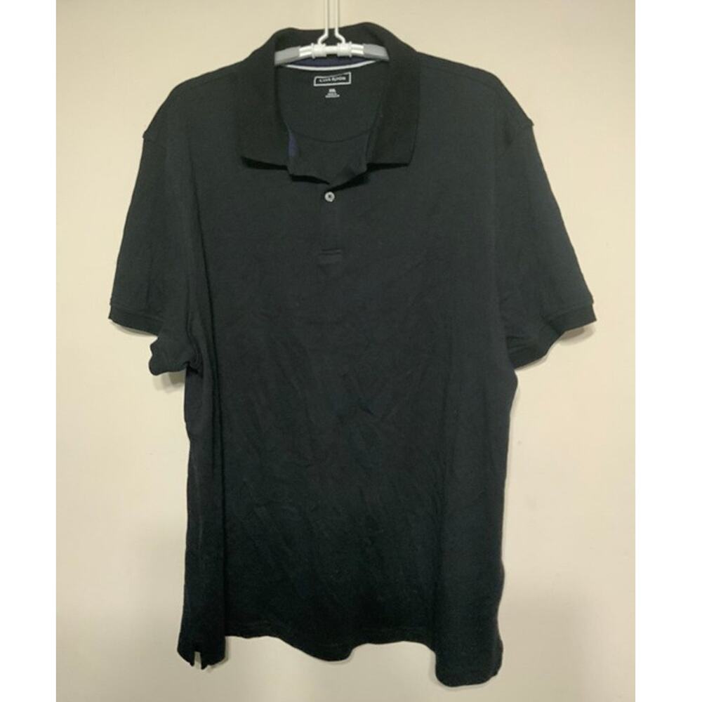 Club Room Black Polo Shirt with Collar Short Sleeve Casual Men’s Size XXL USED